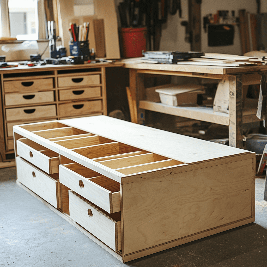 cama con almacenamiento, bed with storage, Bett mit Stauraum, Cama com Armazenamento